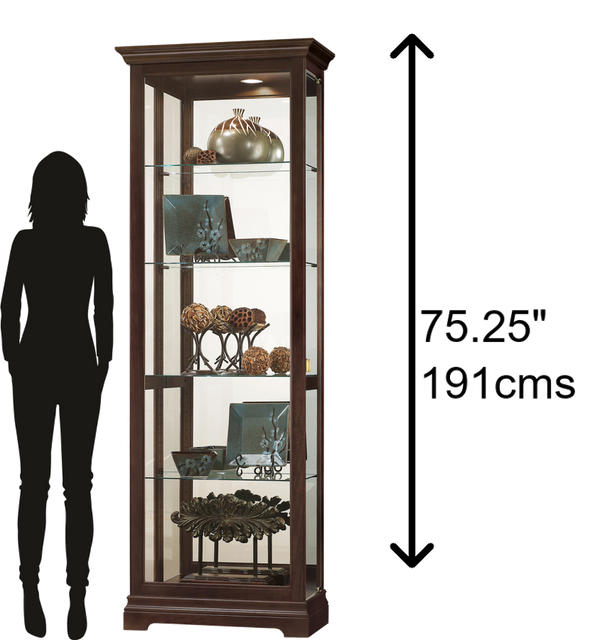 Hekman Furniture 680671 Brantley Curio Cabinet - Elegant Espresso Finish With Adjustable Shelves & Safety Features Espresso Brantley Curio Cabinet 680671