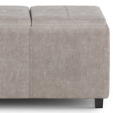 Hearth and Haven Seraphine Upholstered Faux Leather Ottoman with 3 Flip Over Trays and Large Storage B136P158257 Grey