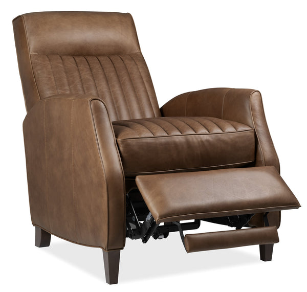 Hooker Furniture Denver Top-grain Leather Push Back Recliner with Hardwood Frame Transitional Lounge RC843-PB-088