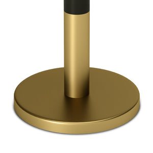 English Elm Evans White Marble Side Table with Black & Gold Iron Pedestal — Handcrafted Modern Accent (98) B136P159931