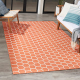 Nourison Reversible Indoor Outdoor RVB01 Machine Made Loom-woven Borderless Design Indoor/Outdoor Modern Outdoor Rug Coral, Coral 89% Polypropylene,11% Polyester 99446974167