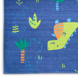 Nourison Imagination IMA16 Machine Made Machine Printed Narrow Border Indoor Only Kids  Rug Navy Multicolor, Navy Multicolor Pile, 100% Polyester 841491134559