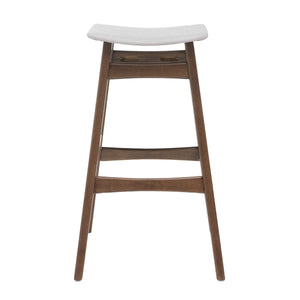 English Elm Christopher Knight Home® - Bar Stool Set Of 2 - Mid-Century Modern Light Beige Fabric With Walnut Legs For Kitchen & Home Bar 58922.00WNT