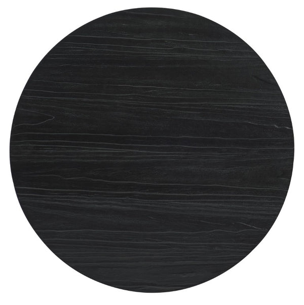 Hooker Furniture Chapman Charred Black Shou Sugi Ban Petite Round Dining Table — Sculptural, Textured, Seats 6 6033-75201-99