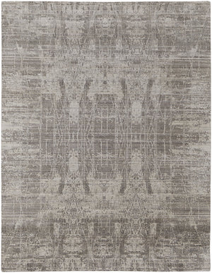 Feizy Rugs Eas69a5f Eastfield Artisanal Hand-woven Viscose And Wool Abstract Rug - Modern Style For Any Space Gray,Ivory Viscose,Wool Eas69a5fgrybgef00