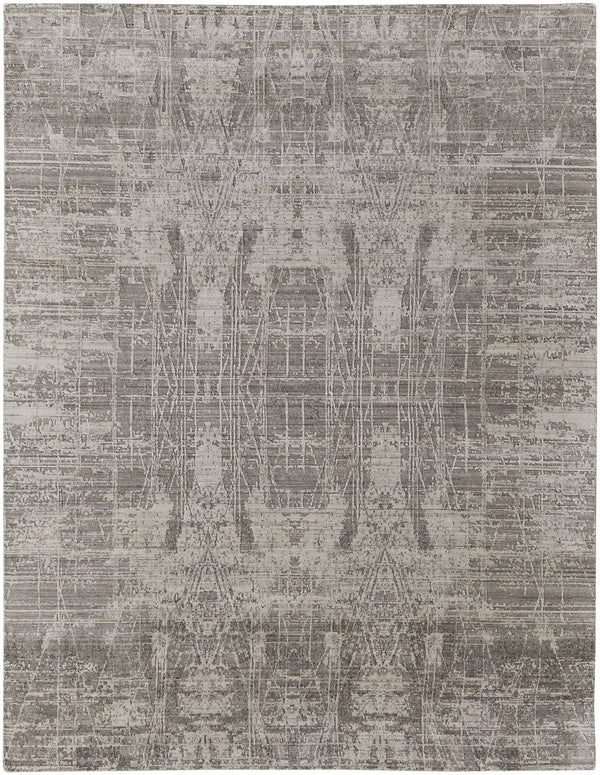 Feizy Rugs Eas69a5f Eastfield Artisanal Hand-woven Viscose And Wool Abstract Rug - Modern Style For Any Space Gray,Ivory Viscose,Wool Eas69a5fgrybgef00