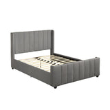 Christopher Knight Home® - Noble House - Antoinette Fully-Upholstered Bed Frame - Queen-Size - Traditional - Charcoal Gray