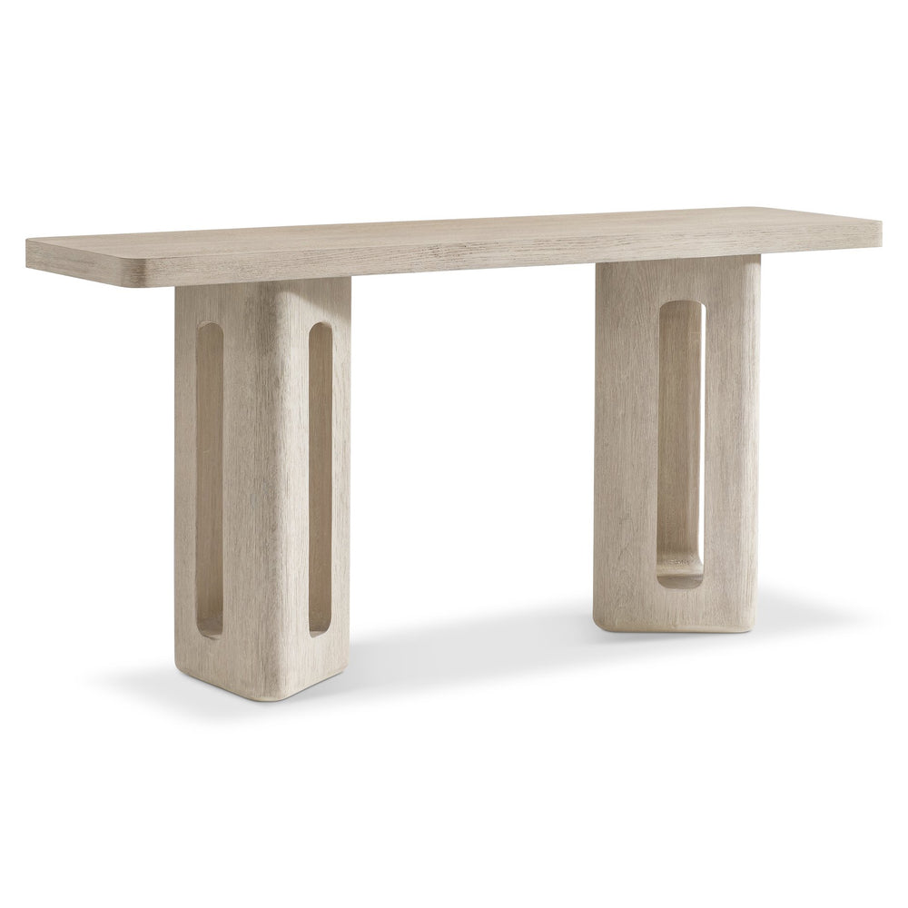 Bernhardt Bernhardt Lucerne Wire-brushed Oak Console Table Sculptural Pedestal Base Entryway Accent 393912