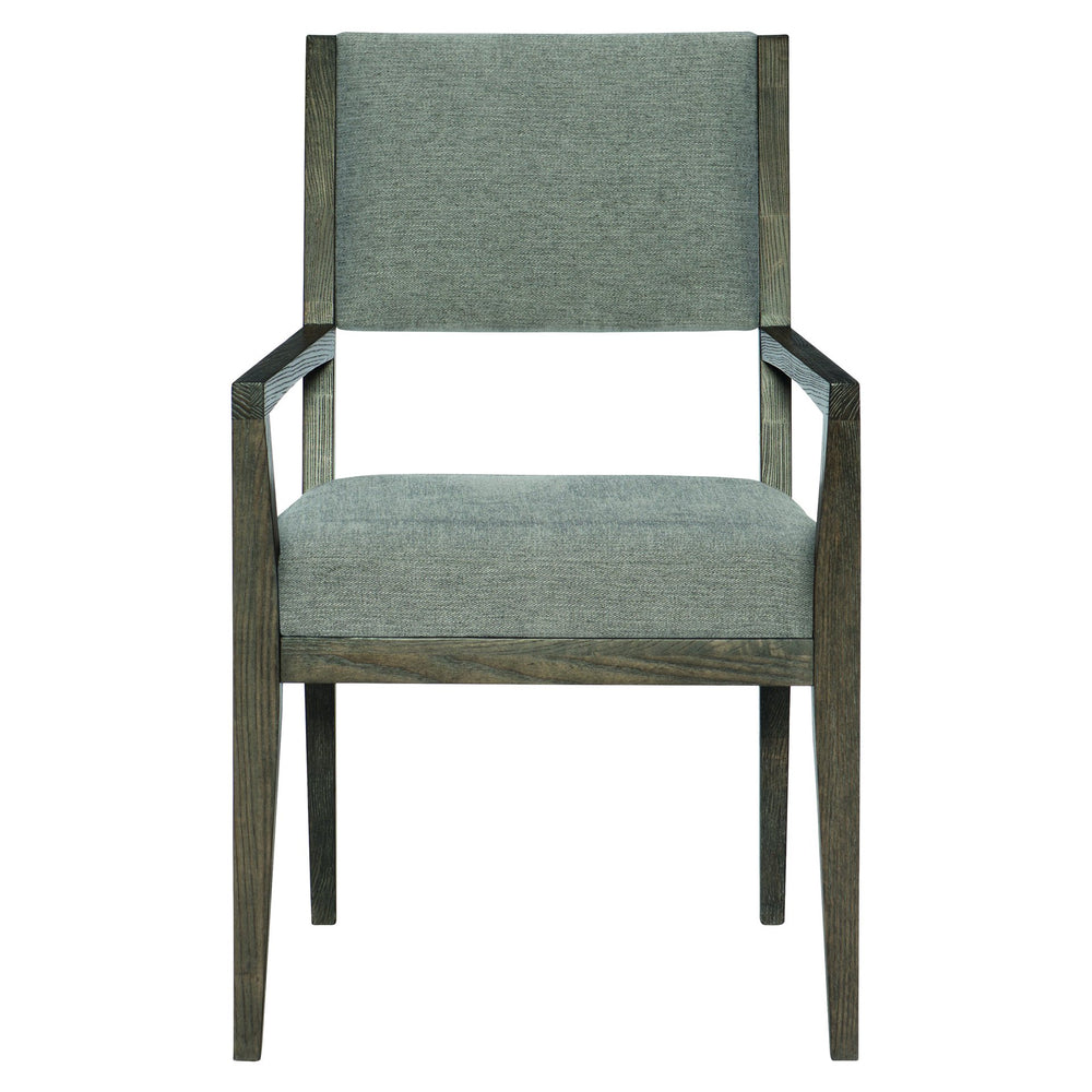 Bernhardt Bernhardt Linea Arm Chair — Cerused Charcoal Solid Ash Frame, Neutral Gray Upholstery, Rustic-Modern Elegance 384542B