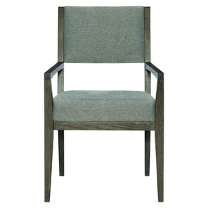 Bernhardt Bernhardt Linea Arm Chair — Cerused Charcoal Solid Ash Frame, Neutral Gray Upholstery, Rustic-Modern Elegance 384542B