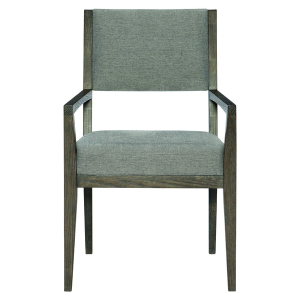 Bernhardt Bernhardt Linea Arm Chair — Cerused Charcoal Solid Ash Frame, Neutral Gray Upholstery, Rustic-Modern Elegance 384542B