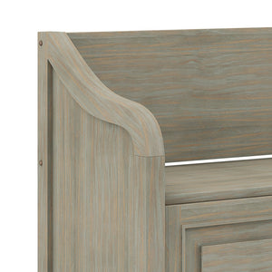 English Elm Connaught Storage Bench - Handcrafted Distressed Grey Entryway Seat With Hidden Storage & Style B136P158533
