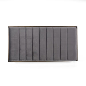 English Elm Ottoman Channel Pleated Velvet Bench with Slim Metal Frame for Modern Living Rooms 62486.00NVLTGRY