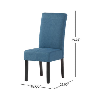 English Elm Pertica Upholstered Dining Chair Set of 2 with T-stitch Detail for Modern 38541.00BLU