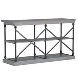 Homelegance By Top-Line Miranda Cornice Iron and Wood Entryway Console Table Grey Wood