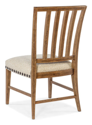 Hooker Furniture Big Sky Side Chair With Vintage Natural Hickory Finish, Spindle Back, Nailhead Trim & Stain‑Resist Fabric 26.50 L x 22.00W x 39.50H 6700-75410-80