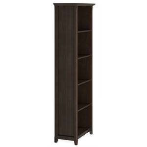 English Elm Acadian 5-Shelf Bookcase In Rich Brunette Brown - Handcrafted Solid Wood With Adjustable Shelves B136P158296