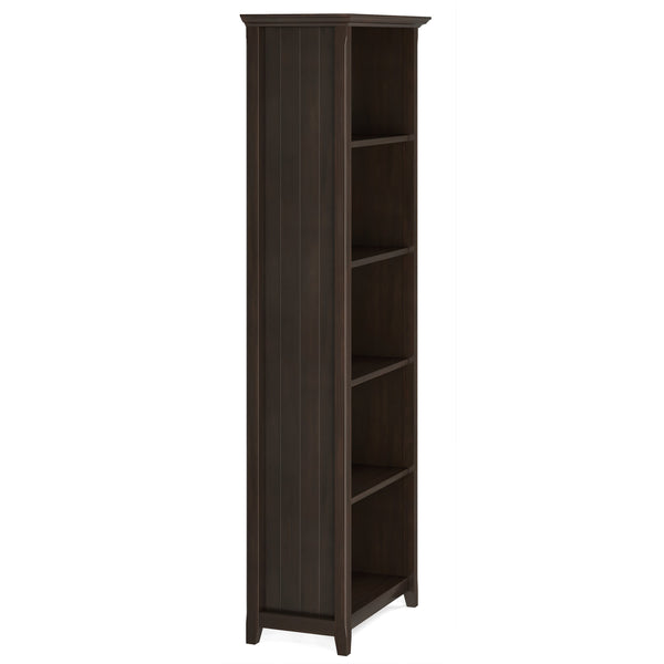 English Elm Acadian 5-Shelf Bookcase In Rich Brunette Brown - Handcrafted Solid Wood With Adjustable Shelves B136P158296
