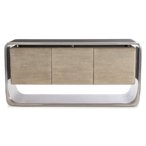 Bernhardt Bernhardt Lomond Buffet With Trevin Oak Case & Tarnished Nickel Stainless Surround, 72" Midcentury Modern Storage 347132