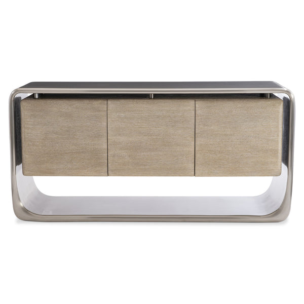 Bernhardt Bernhardt Lomond Buffet With Trevin Oak Case & Tarnished Nickel Stainless Surround, 72" Midcentury Modern Storage 347132