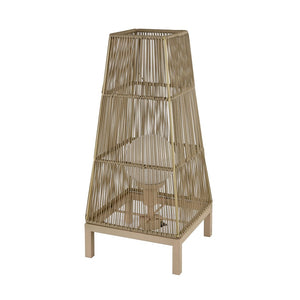 Atlas Corsica 30'' Coastal Charm 1-Light Outdoor Floor Lamp - Weather-Resistant Beige Rattan Accent OL11001-BN