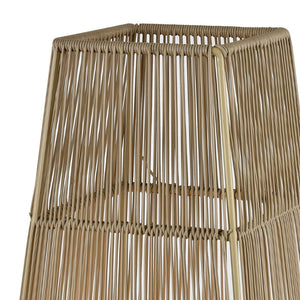 Atlas Corsica 30'' Coastal Charm 1-Light Outdoor Floor Lamp - Weather-Resistant Beige Rattan Accent OL11001-BN