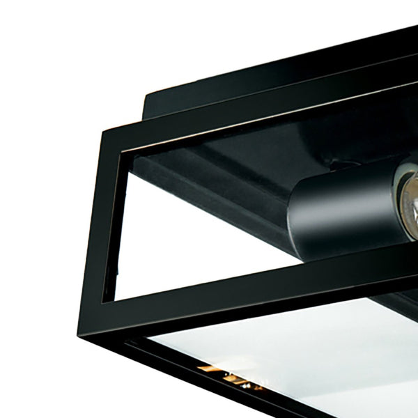 Atlas Capture 12'' Wide 2-Light Outdoor Flush Mount - Matte Black Lantern Style for Elegant Illumination OL11005-BK