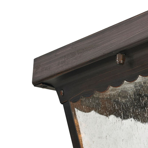 Atlas Springfield Outdoor Flush Mount Light - Elegant 2-Light Fixture with Seeded Glass for Entryways Hazelnut Bronze 10'' OL11009-BZ