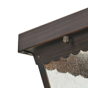 Atlas Springfield Outdoor Flush Mount Light - Elegant 2-Light Fixture with Seeded Glass for Entryways Hazelnut Bronze 8'' OL11010-BZ