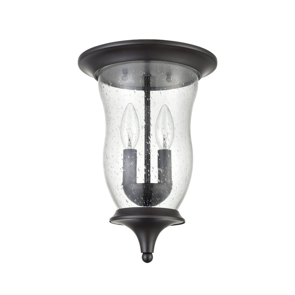 Atlas Trinity 9" Wide 2-Light Outdoor Flush Mount - Timeless Oil Rubbed Bronze for Porches & Entryways OL11011-BZ