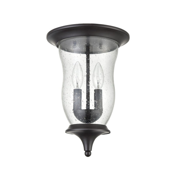 Atlas Trinity 9" Wide 2-Light Outdoor Flush Mount - Timeless Oil Rubbed Bronze for Porches & Entryways OL11011-BZ