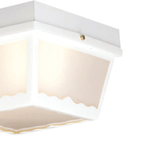 Atlas Wavy 10'' Wide 2-Light Outdoor Flush Mount Light Fixture for Modern Porches and Entryways White OL11013-WH