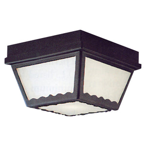 Atlas Wavy 10'' Wide 2-Light Outdoor Flush Mount Light Fixture for Modern Porches and Entryways Black OL11015-BK