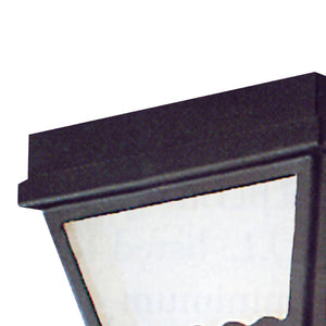 Atlas Wavy 10'' Wide 2-Light Outdoor Flush Mount Light Fixture for Modern Porches and Entryways Black OL11015-BK