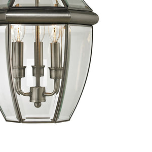 Atlas Ashford 12'' Wide 3-Light Outdoor Pendant - Elegant Antique Nickel Fixture for Timeless Charm OL11017-NK