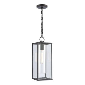 Atlas Augusta Modern 7'' Wide Outdoor Pendant Light - Matte Black Lantern for Porch & Patio Elegance OL11019-BK
