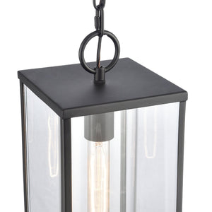 Atlas Augusta Modern 7'' Wide Outdoor Pendant Light - Matte Black Lantern for Porch & Patio Elegance OL11019-BK