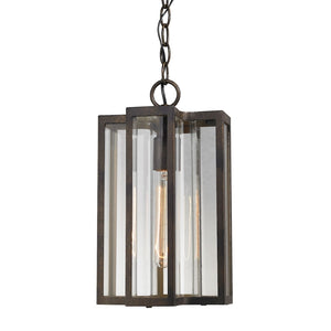 Atlas Bianca 8" Wide Outdoor Pendant Light - Contemporary Design with Curved Glass for Elegant Illumination Hazelnut Bronze OL11020-BZ