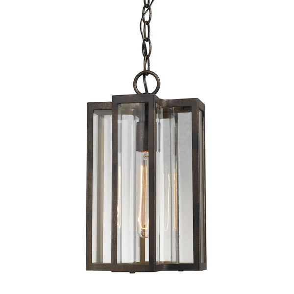 Atlas Bianca 8" Wide Outdoor Pendant Light - Contemporary Design with Curved Glass for Elegant Illumination Hazelnut Bronze OL11020-BZ