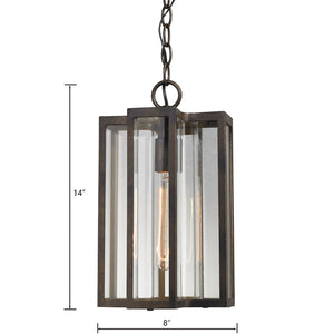 Atlas Bianca 8" Wide Outdoor Pendant Light - Contemporary Design with Curved Glass for Elegant Illumination Hazelnut Bronze OL11020-BZ