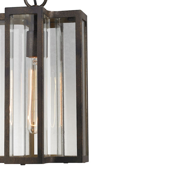 Atlas Bianca 8" Wide Outdoor Pendant Light - Contemporary Design with Curved Glass for Elegant Illumination Hazelnut Bronze OL11020-BZ