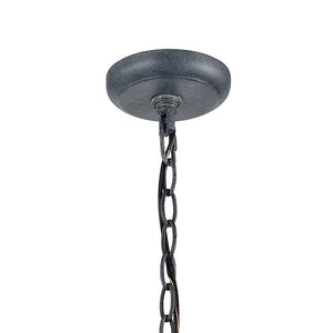 Atlas Bianca 8" Wide Outdoor Pendant Light - Contemporary Design with Curved Glass for Elegant Illumination Aged Zinc OL11020-GY