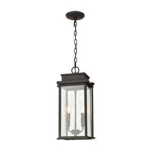 Atlas Braddock 10" Wide 2-Light Outdoor Pendant - Architectural Bronze with Seeded Glass for Curb Appeal OL11021-BZ