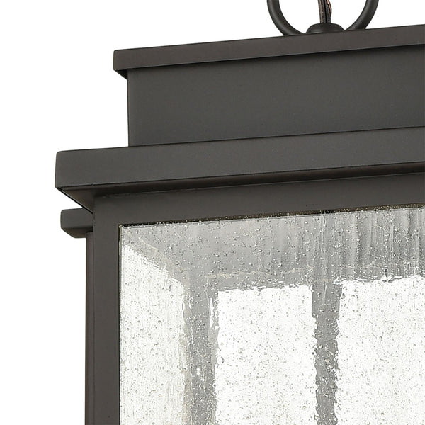 Atlas Braddock 10" Wide 2-Light Outdoor Pendant - Architectural Bronze with Seeded Glass for Curb Appeal OL11021-BZ