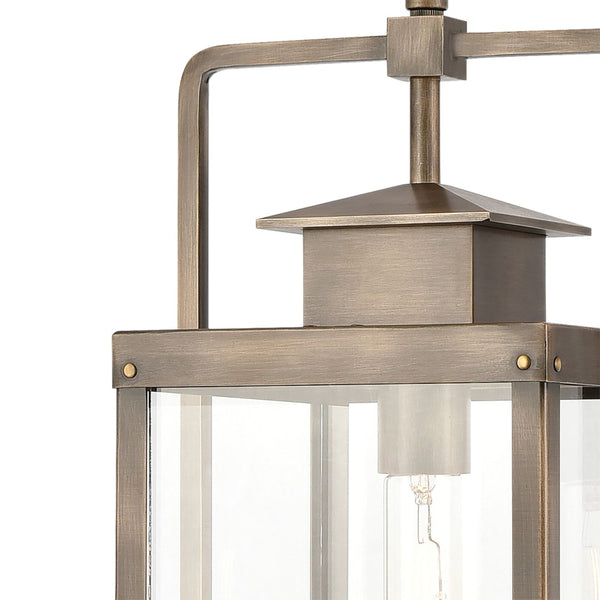 Atlas Crested Butte 9'' Wide Outdoor Pendant Light - Elegant Mission Design for Porch and Entryway Use Vintage Brass OL11028-BS
