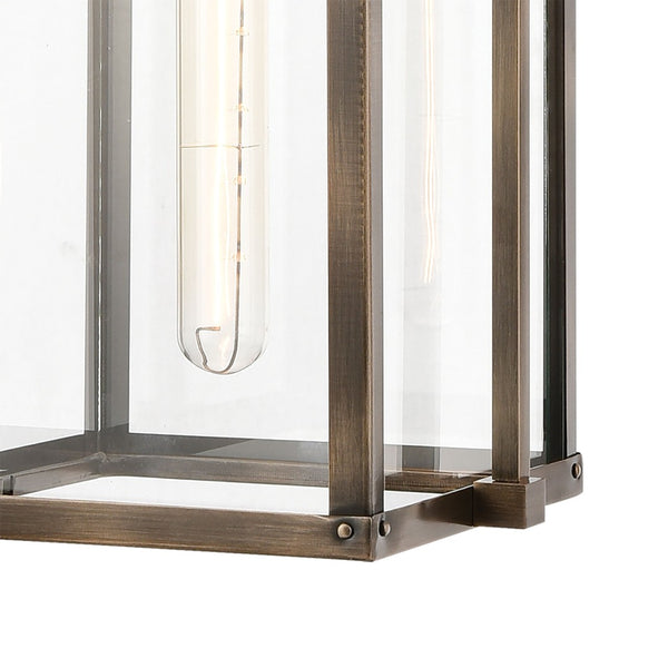 Atlas Crested Butte 9'' Wide Outdoor Pendant Light - Elegant Mission Design for Porch and Entryway Use Vintage Brass OL11028-BS