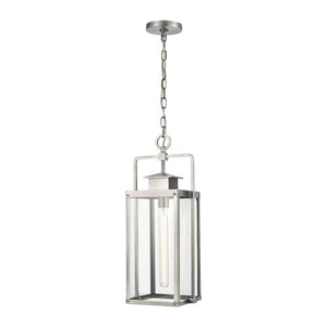 Atlas Crested Butte 9'' Wide Outdoor Pendant Light - Elegant Mission Design for Porch and Entryway Use Antique Brushed Aluminum OL11028-SV