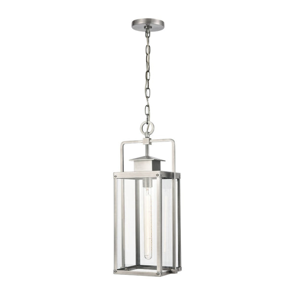 Atlas Crested Butte 9'' Wide Outdoor Pendant Light - Elegant Mission Design for Porch and Entryway Use Antique Brushed Aluminum OL11028-SV