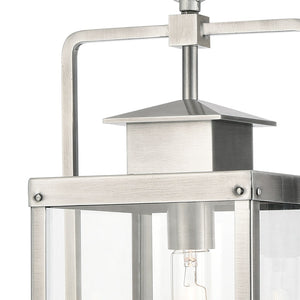Atlas Crested Butte 9'' Wide Outdoor Pendant Light - Elegant Mission Design for Porch and Entryway Use Antique Brushed Aluminum OL11028-SV