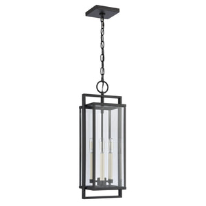 Atlas Gladwyn 8.25" Wide Modern 3-Light Outdoor Pendant - Matte Black Lantern for Stylish Exteriors OL11031-BK